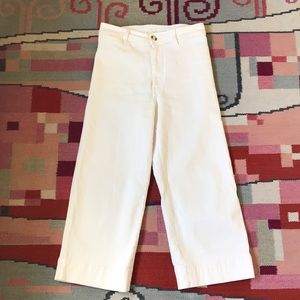 H & M white high rise sailor pant 10
